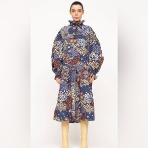 SEA Floral Patterned Dress with Ruffled Collar